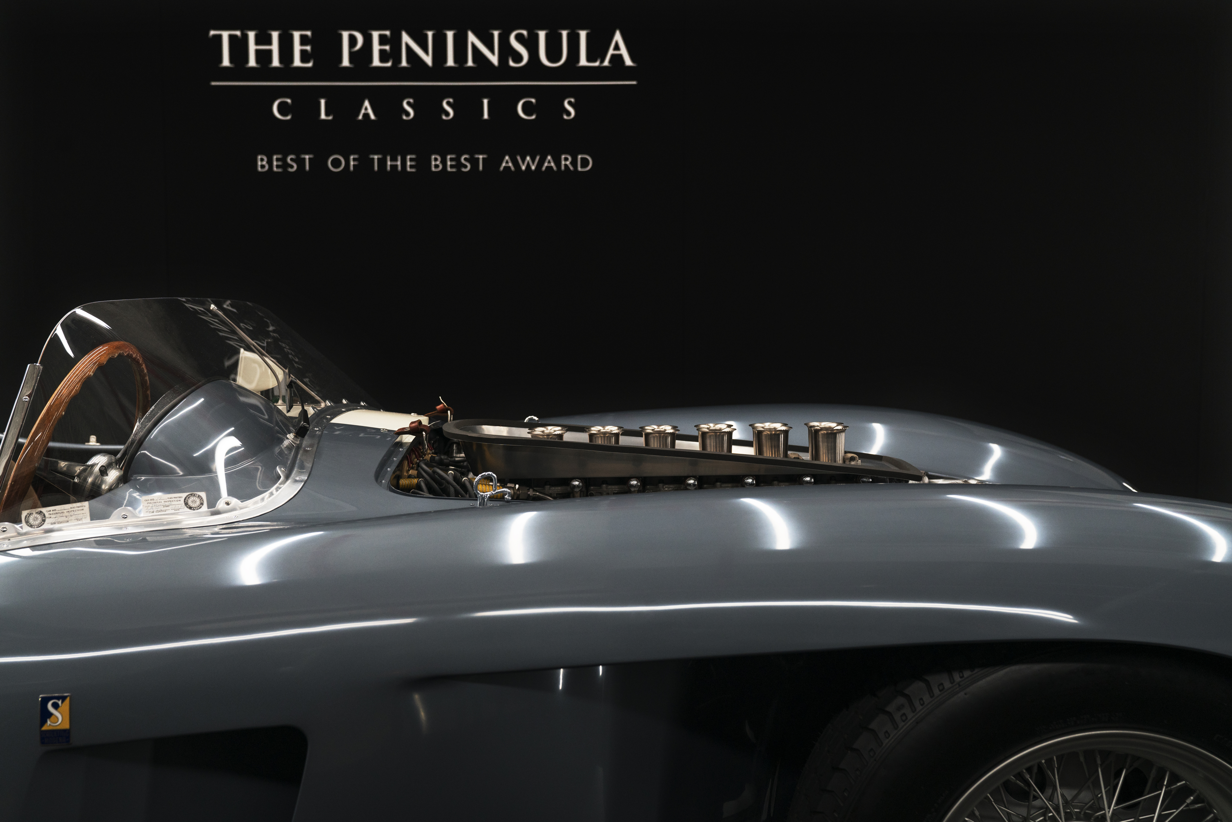 the award goes to the 1958 ferrari 335 s spyder, coachwork by scaglietti