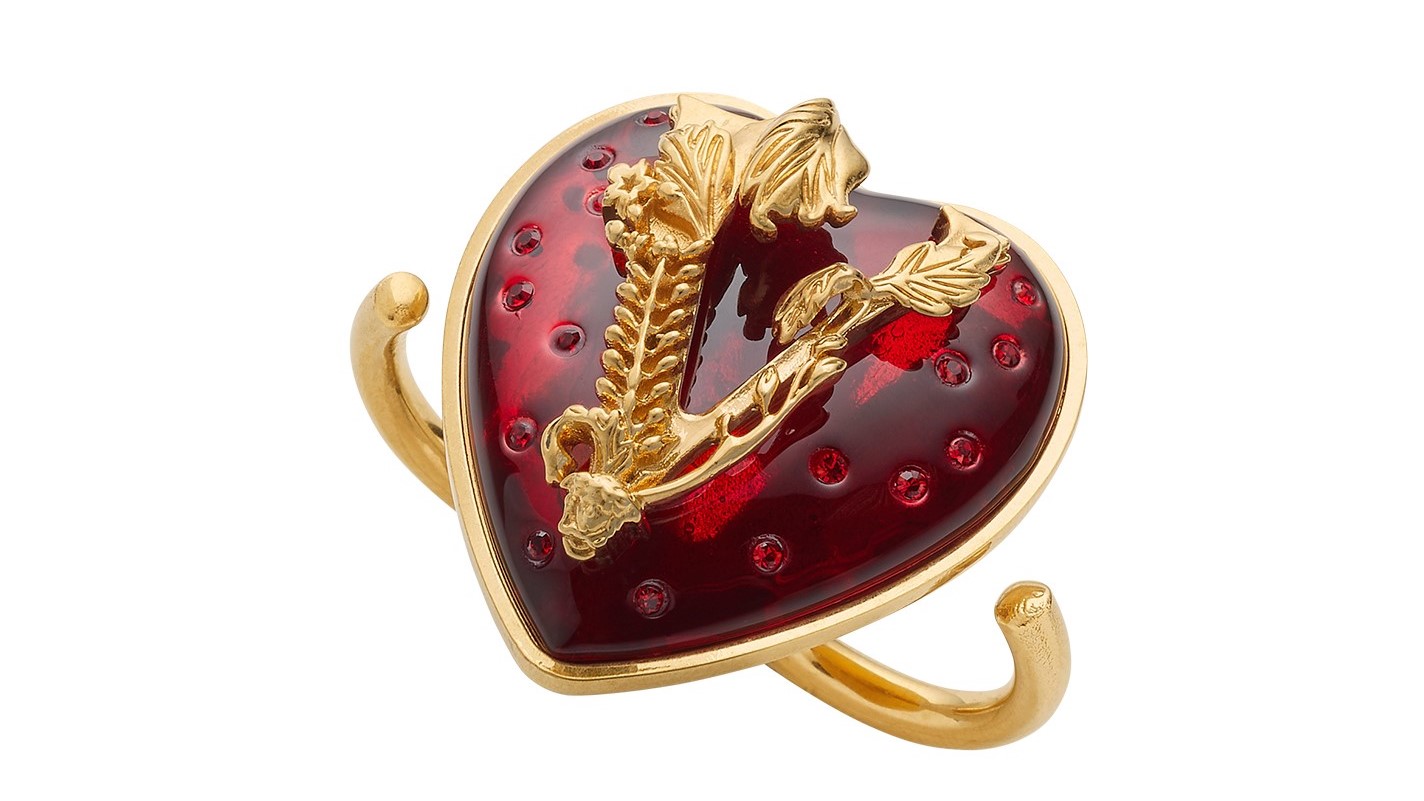 Versace heart deals ring